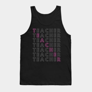 Teacher Grid Word Art Tank Top